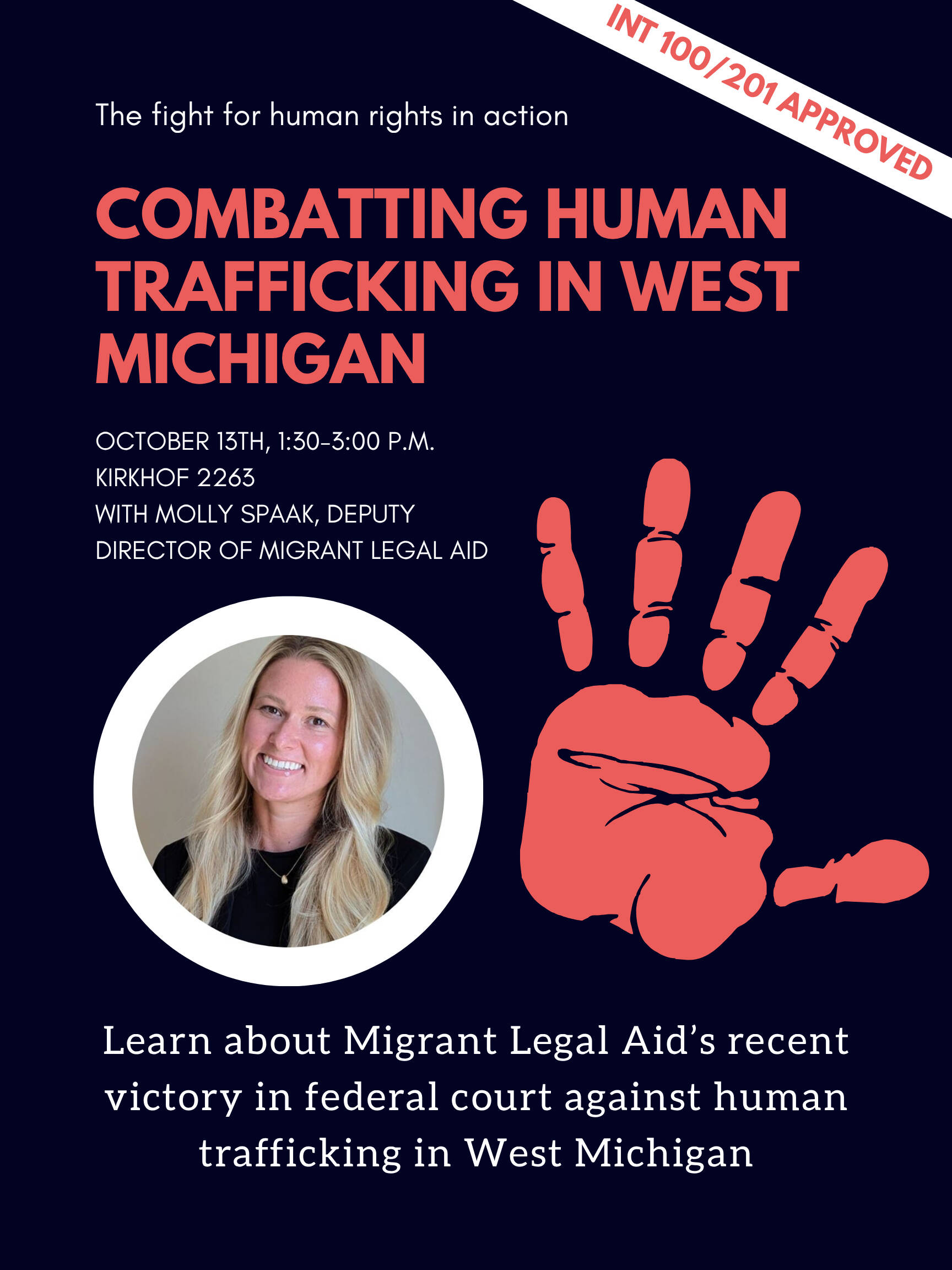 Combatting Human Trafficking in West Michigan flyer